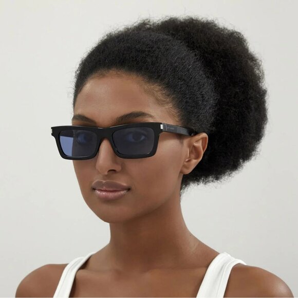 NEW SL461 BETTY 009 SAINT LAURENT SUNGLASSES SQUARE BLACK WOMEN EYEWEAR - Picture 3 of 4